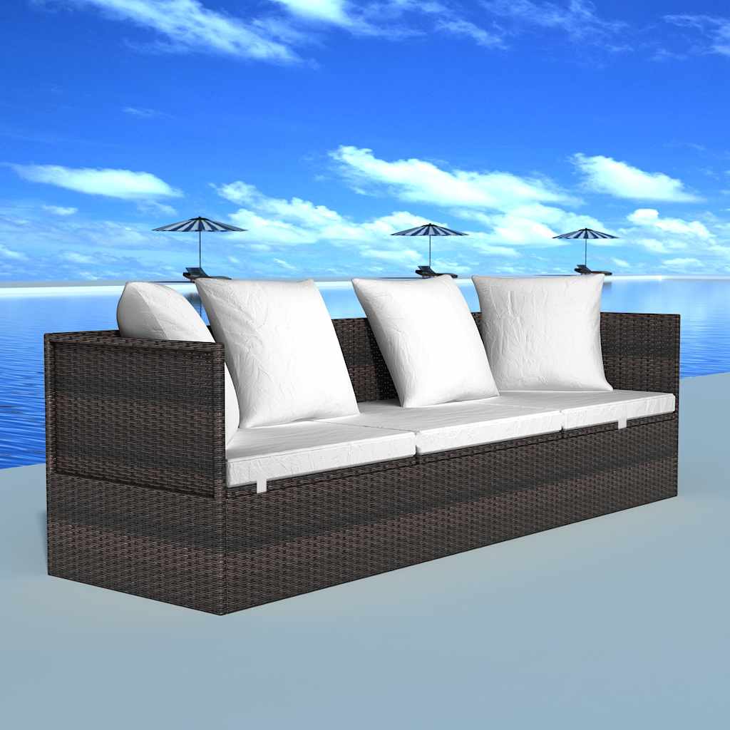 Solstol Brun 200 x 60 x 58 cm polyrattan