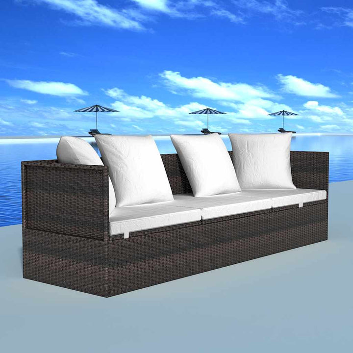 Solstol Brun 200 x 60 x 58 cm polyrattan