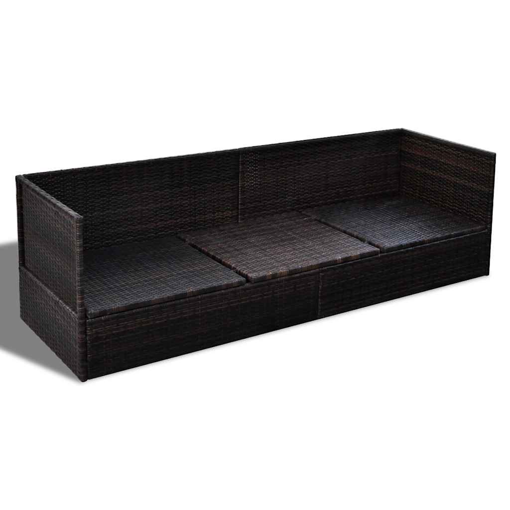 Solstol Brun 200 x 60 x 58 cm polyrattan