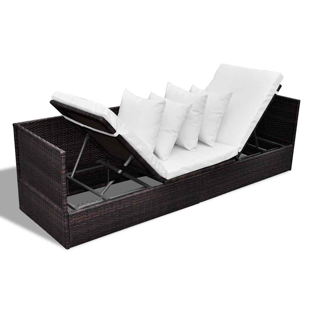 Solstol Brun 200 x 60 x 58 cm polyrattan