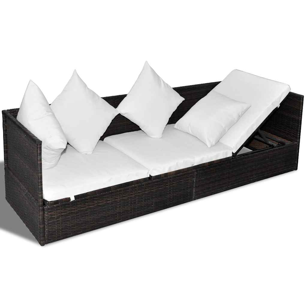 Solstol Brun 200 x 60 x 58 cm polyrattan