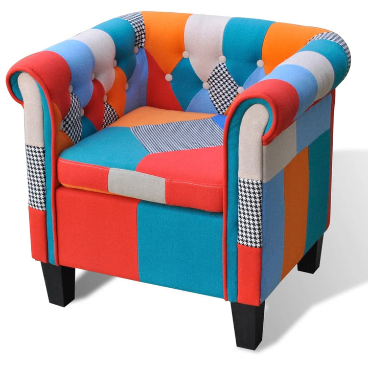 lænestol med patchworkdesign stof