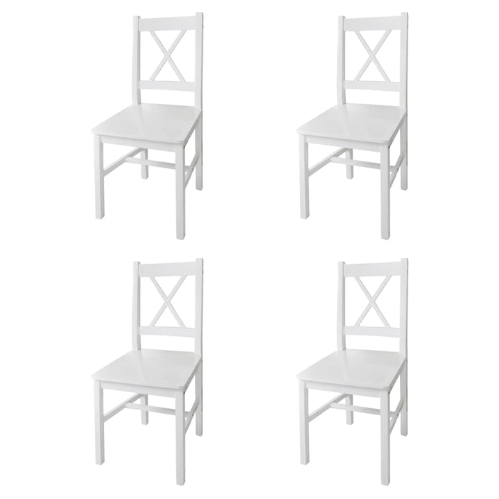 spisebordsstole 4 stk. fyrretræ hvid