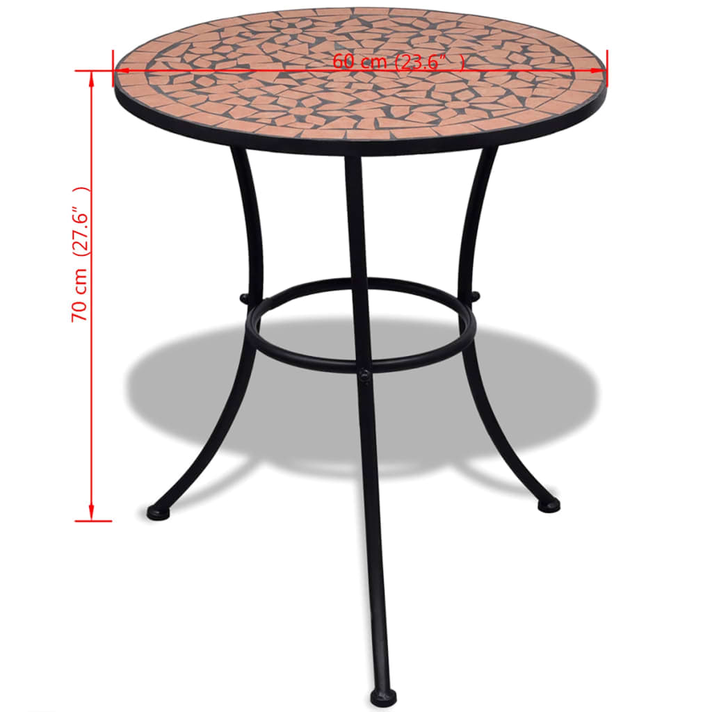 bistrobord 60 cm mosaik terracotta