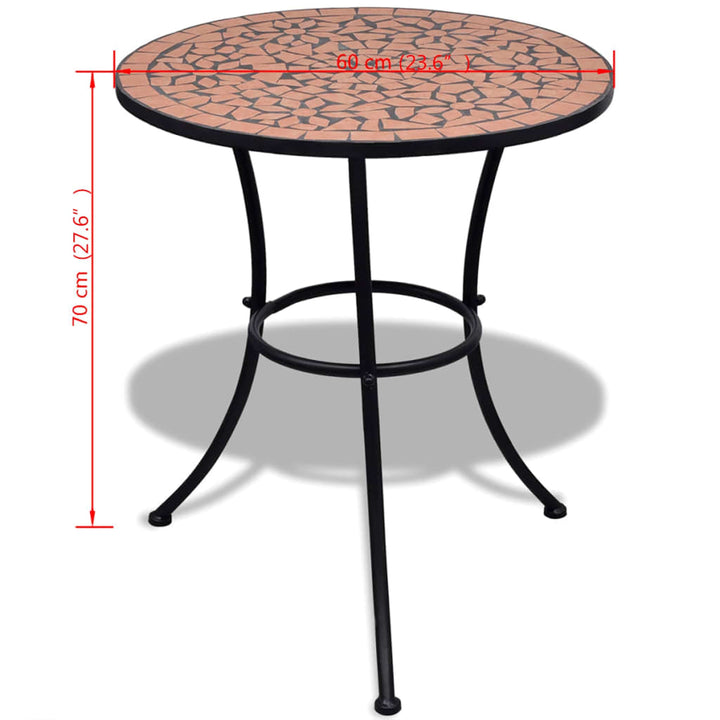bistrobord 60 cm mosaik terracotta