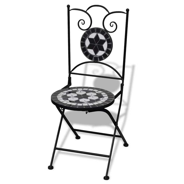 foldbare bistrostole 2 stk. keramik blå og hvid