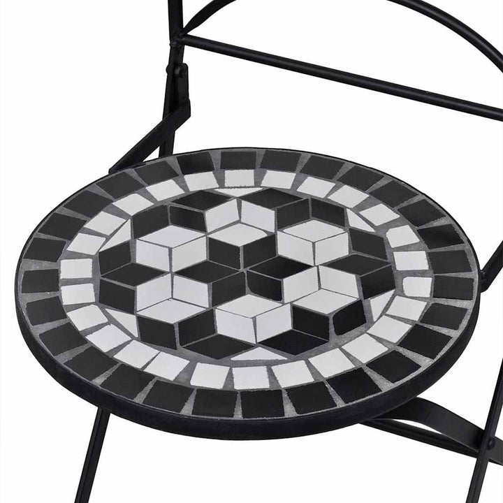 foldbare bistrostole 2 stk. keramik blå og hvid