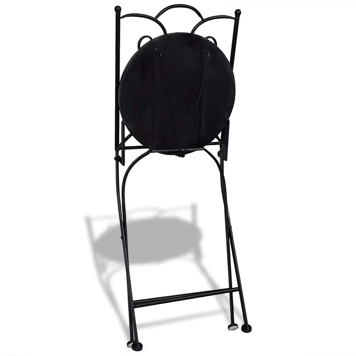 foldbare bistrostole 2 stk. keramik blå og hvid