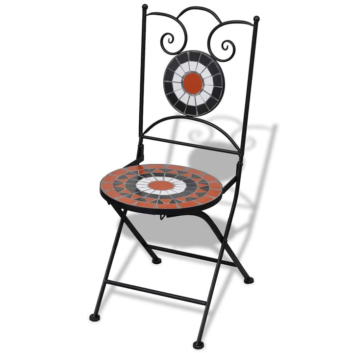 foldbare bistrostole 2 stk. keramik teracotta og hvid
