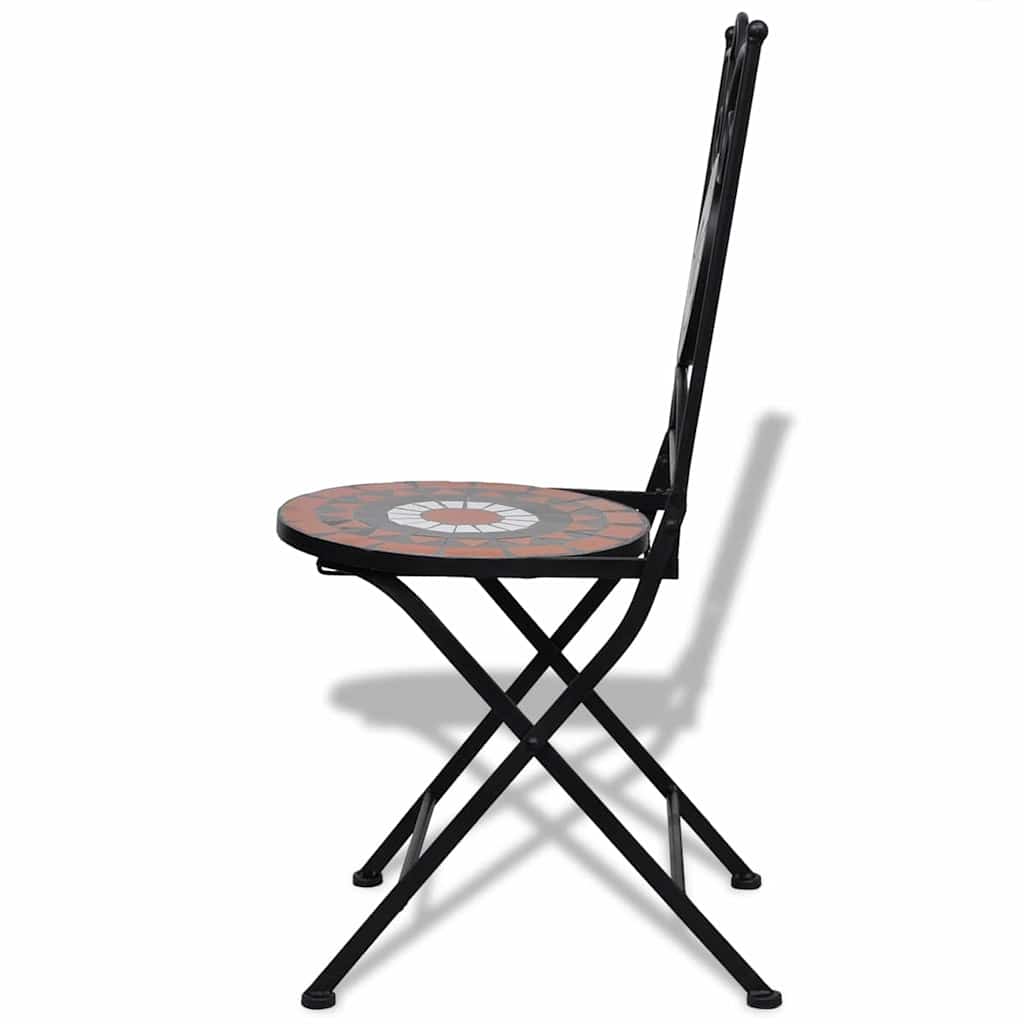 foldbare bistrostole 2 stk. keramik teracotta og hvid