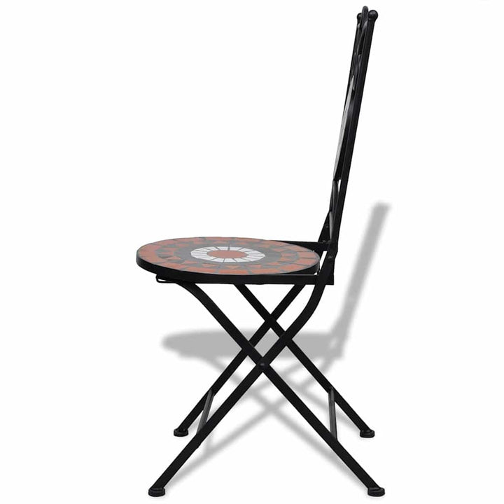foldbare bistrostole 2 stk. keramik teracotta og hvid