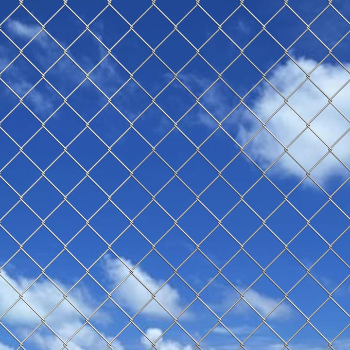 trådhegn med pæle 25x0,8 m galvaniseret stål sølvfarvet