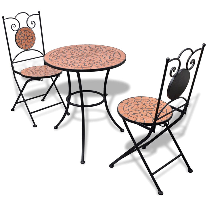 bistrosæt 3 dele keramikfliser terracotta