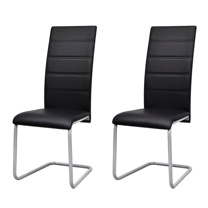 spisebordsstole 2 stk. cantilever-design kunstlæder sort