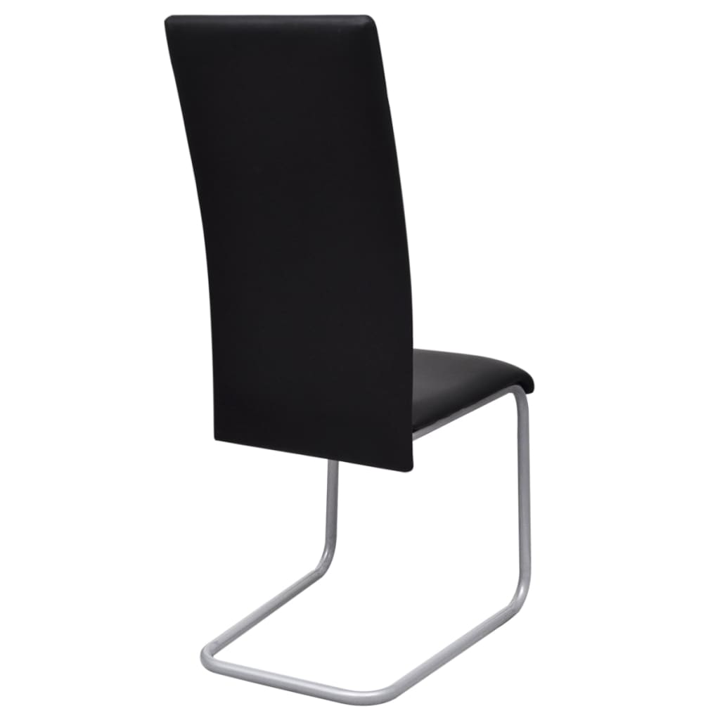 spisebordsstole 2 stk. cantilever-design kunstlæder sort
