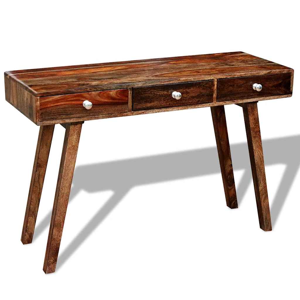 konsolbord med 3 skuffer 76 cm massivt akacietræ