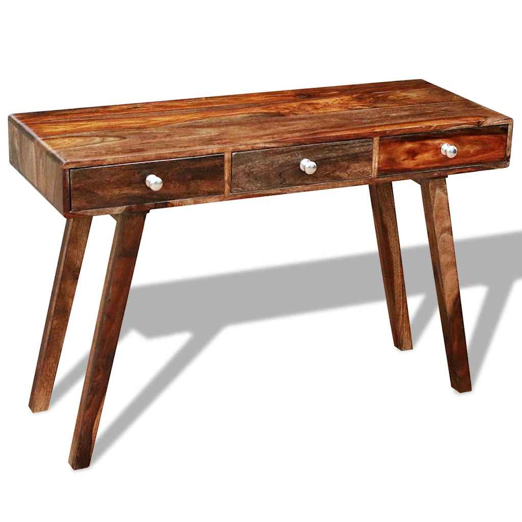 konsolbord med 3 skuffer 76 cm massivt akacietræ