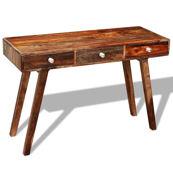 konsolbord med 3 skuffer 76 cm massivt akacietræ