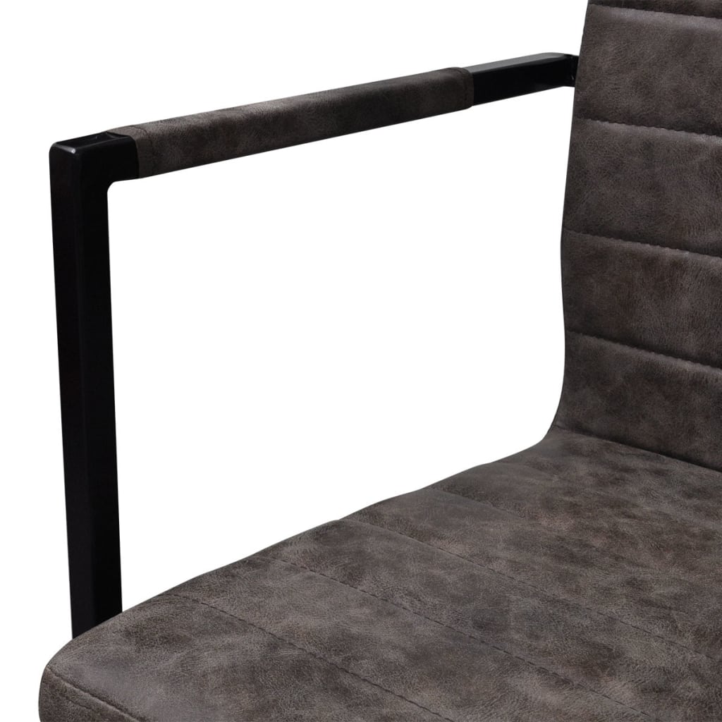 spisebordsstole med cantilever 4 stk. kunstlæder brun