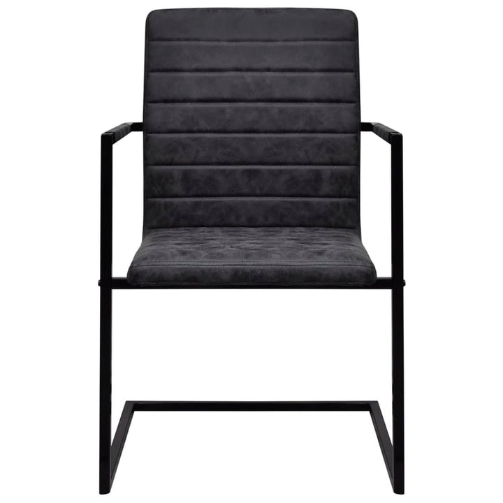 spisebordsstole med cantilever 6 stk. kunstlæder sort