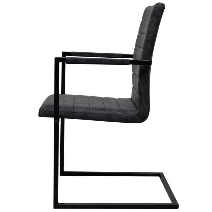 spisebordsstole med cantilever 6 stk. kunstlæder sort
