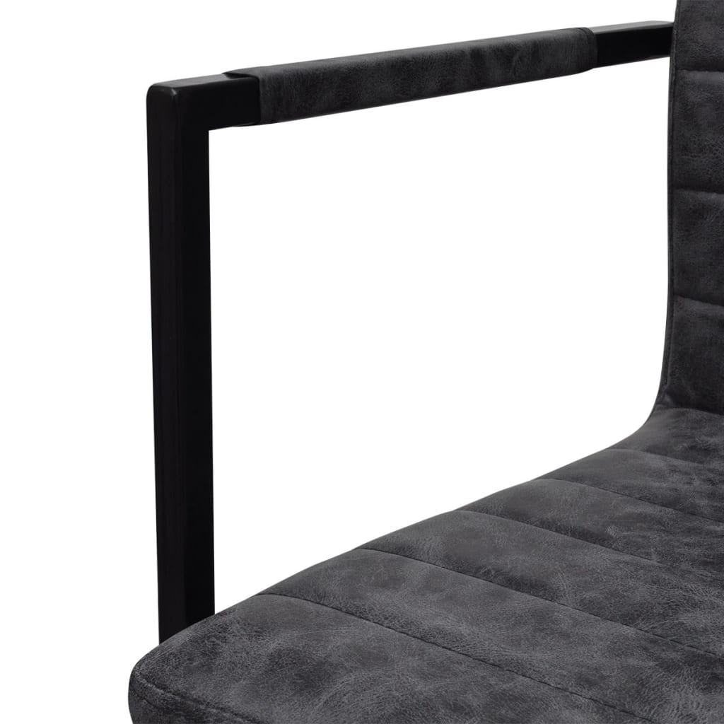 spisebordsstole med cantilever 6 stk. kunstlæder sort