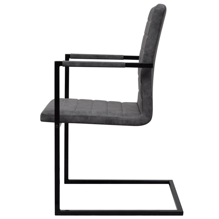 spisebordsstole med cantilever 4 stk. kunstlæder grå
