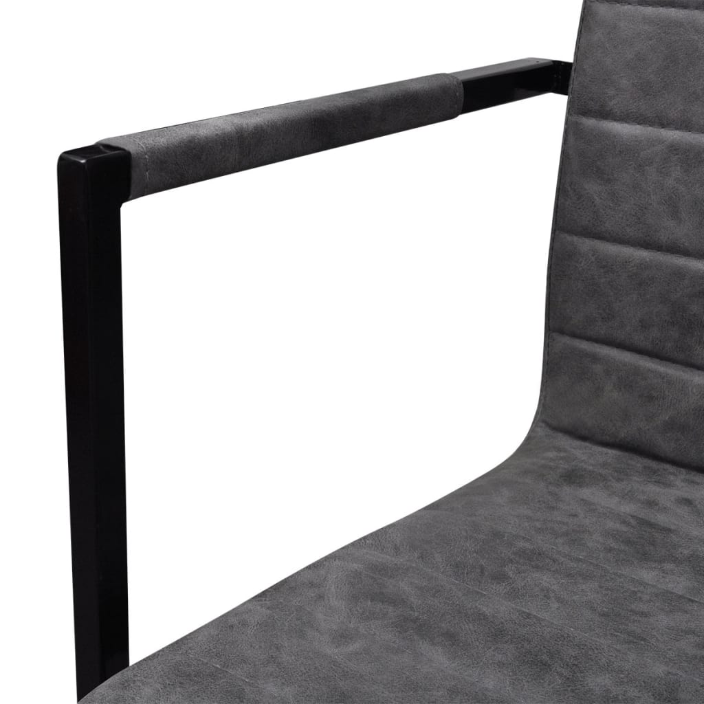 spisebordsstole med cantilever 4 stk. kunstlæder grå