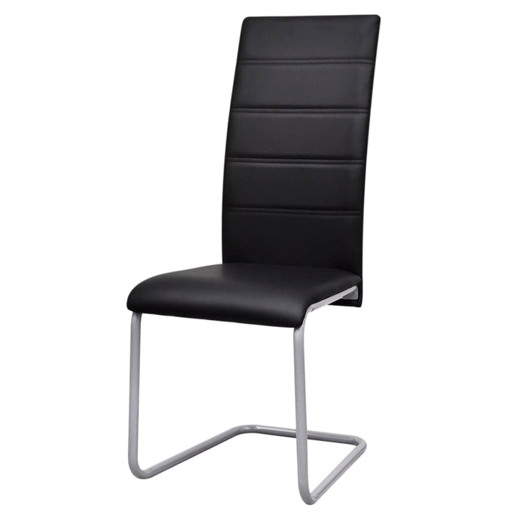 spisebordsstole med cantilever 6 stk. kunstlæder sort