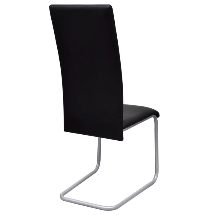 spisebordsstole med cantilever 6 stk. kunstlæder sort
