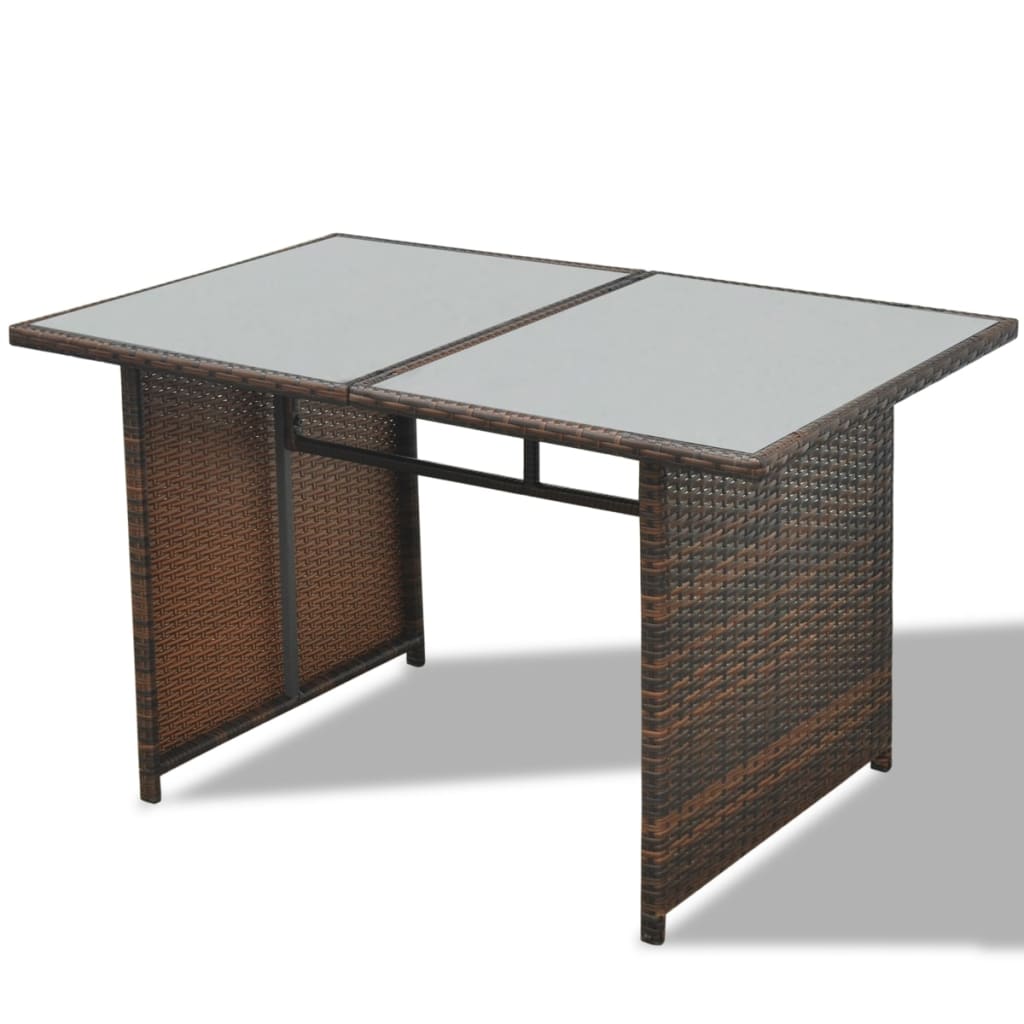 haveloungesæt 10 dele med hynder polyrattan brun