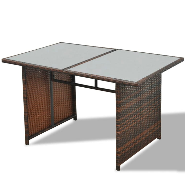 haveloungesæt 10 dele med hynder polyrattan brun