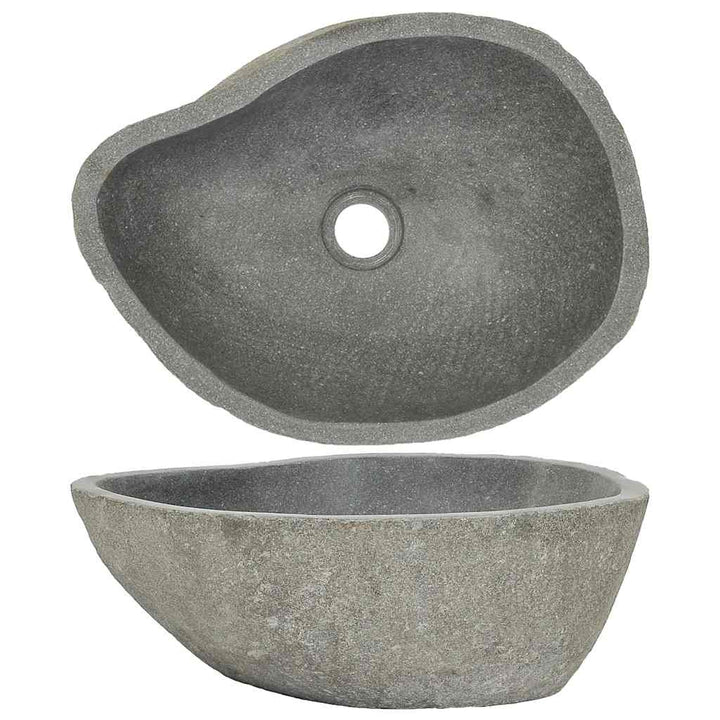 håndvask (37-46)x(29-36) cm oval flodsten