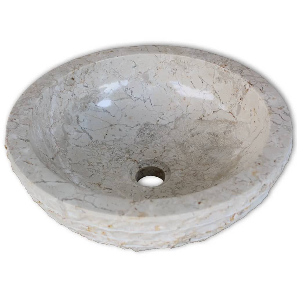 håndvask marmor  40 cm cremefarvet