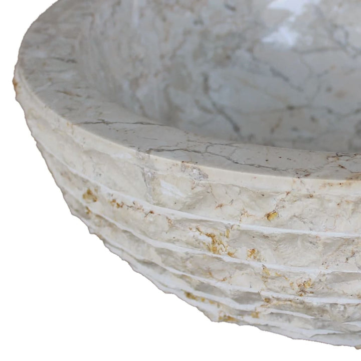 håndvask marmor  40 cm cremefarvet