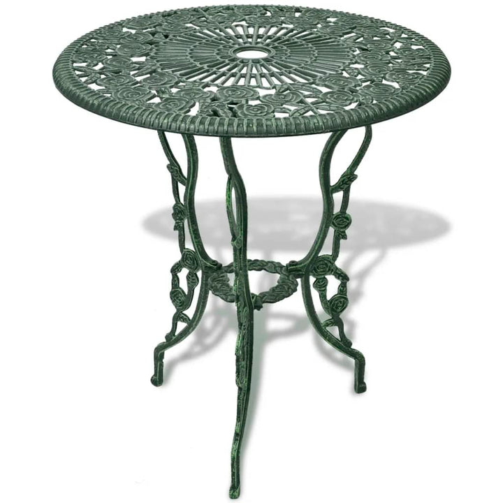 bistrosæt 3 dele støbt aluminium grøn