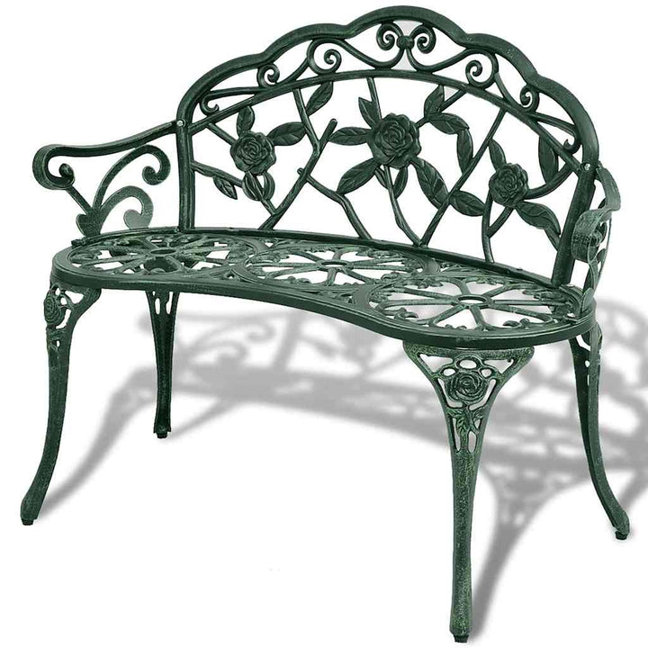 havebænk 100 cm støbt aluminium grøn