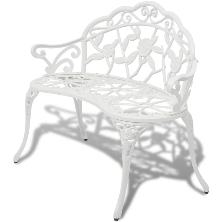 havebænk 100 cm støbt aluminium hvid