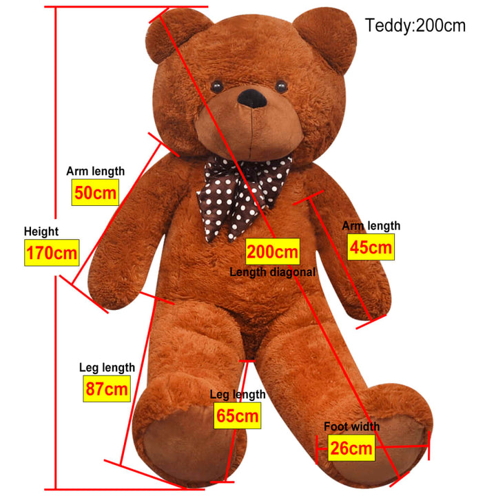 tøjbamse 170 cm plysstof brun