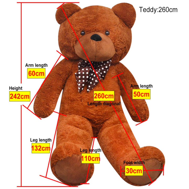 tøjbamse 242 cm plysstof brun