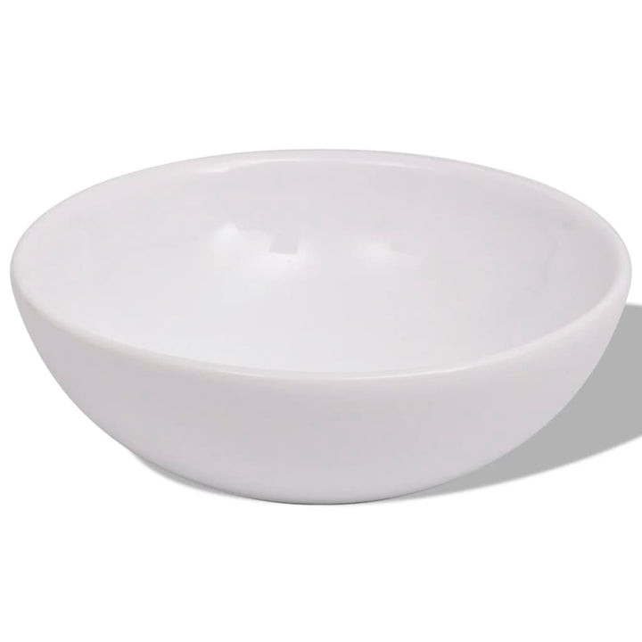 sæt med badeværelsesmøbler m/håndvask + vandhane 4 dele beige