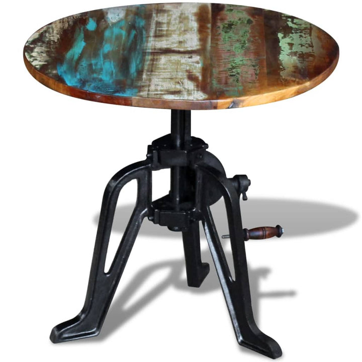 sidebord 60x(42-63) cm massivt genbrugstræ støbejern