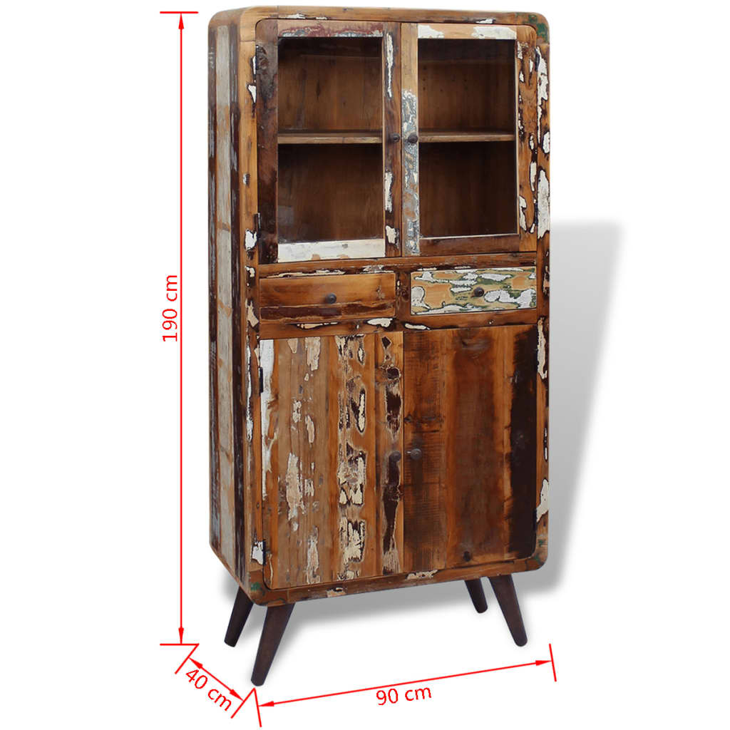 skab 90x40x190 cm massivt genbrugstræ