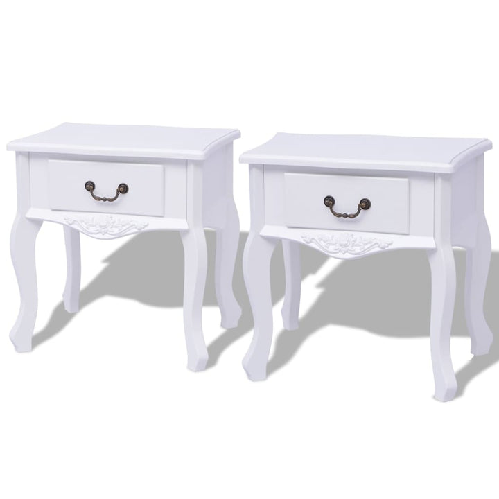 sengeborde 2 stk. MDF hvid