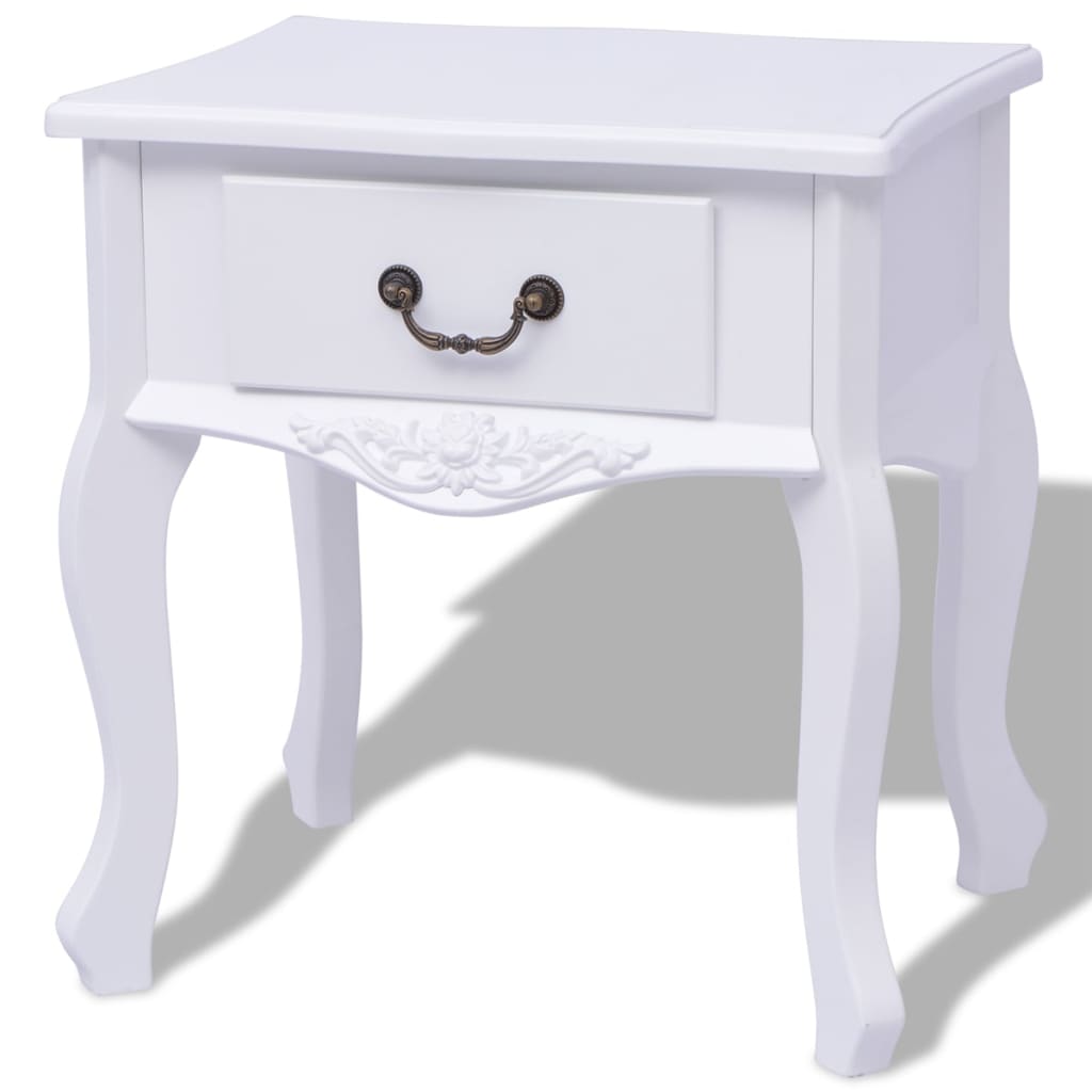 sengeborde 2 stk. MDF hvid