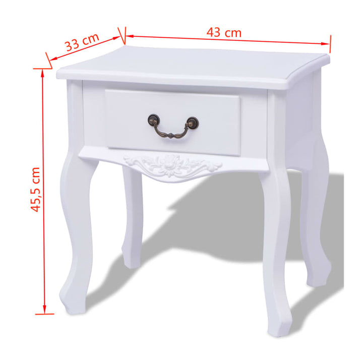 sengeborde 2 stk. MDF hvid