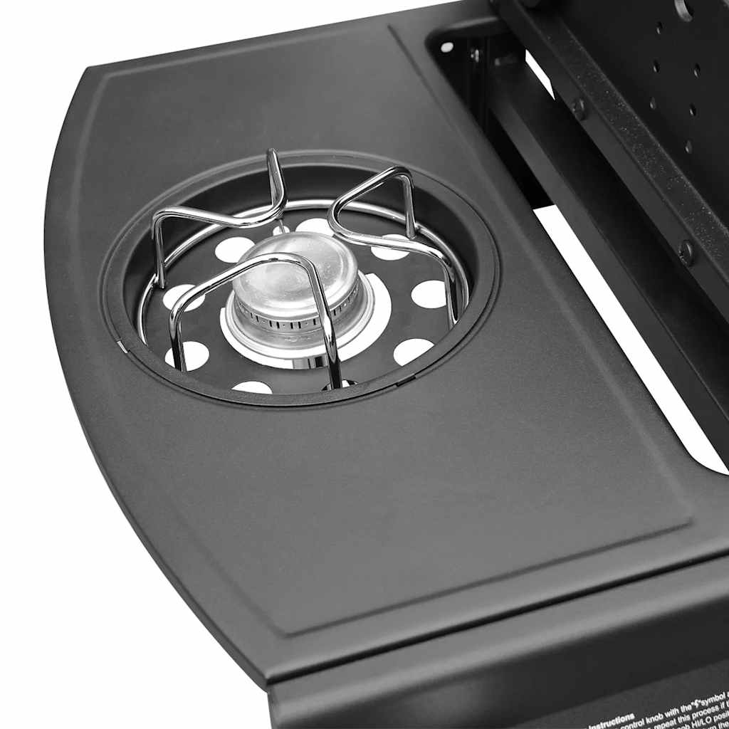 gasgrill 4+1 kogezoner sort og sølvfarvet