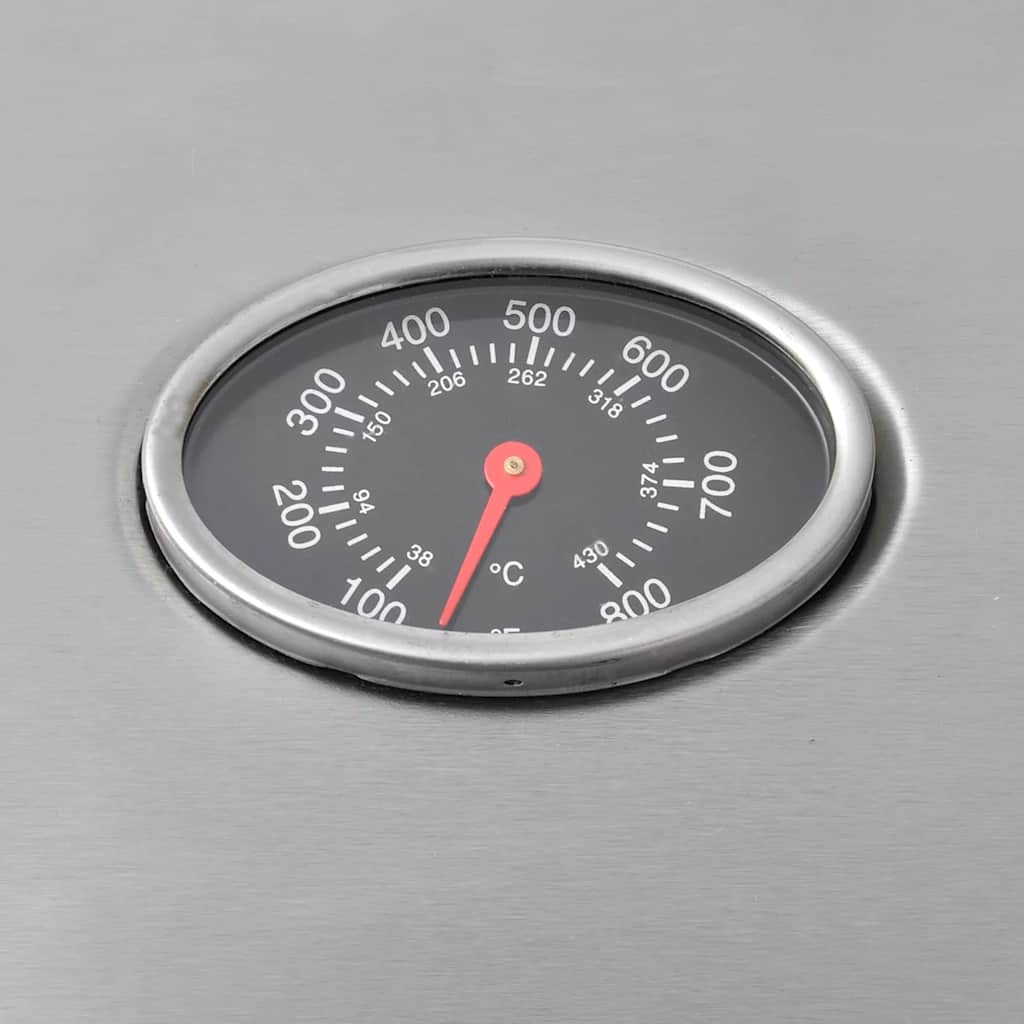 gasgrill 4+1 kogezoner sort og sølvfarvet