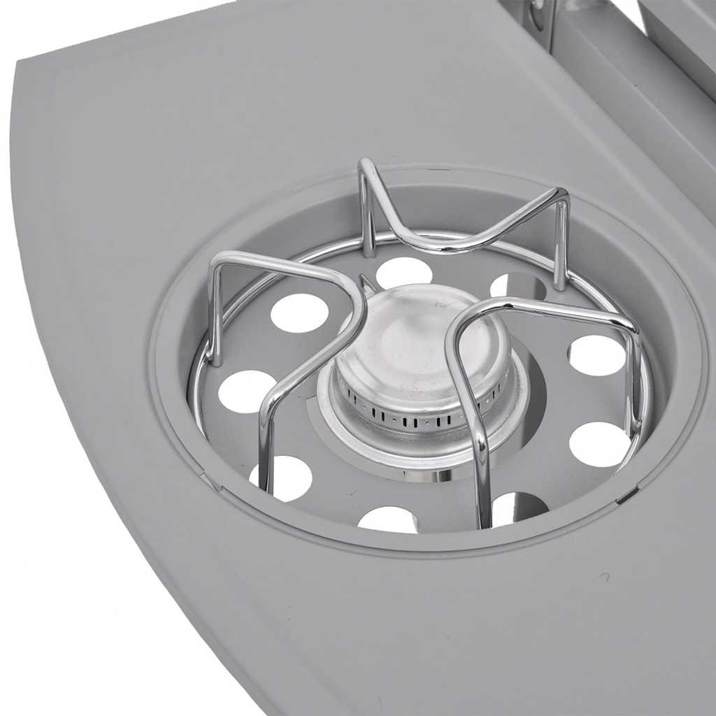 gasgrill 4 + 1 grillzoner sølvfarvet