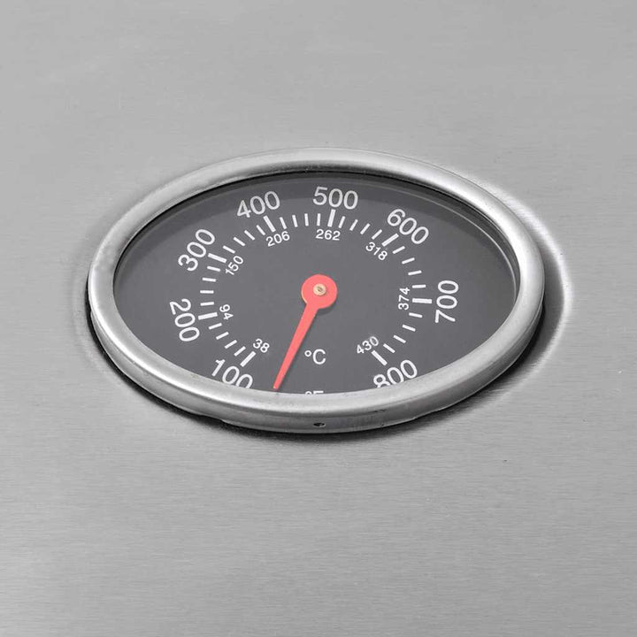 gasgrill 4 + 1 grillzoner sølvfarvet